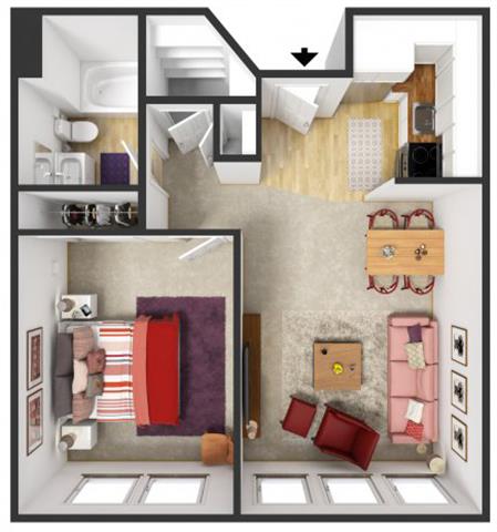 Windsor Square 1 Bedroom Floorplan